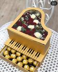Valentine's Day Creative Piano Box with Drawer  Flower Gift Box Packaging Box Factory Wholesale (Accept Customization)