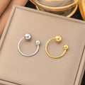 Minimalist 18K Gold Plated Brass Ball Open Ring for Women Unique Geometric Bubble Ring Made of Stainless Steel for Parties