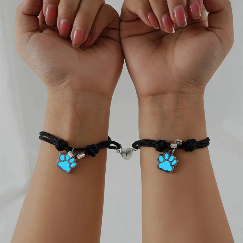 European American Luminous Dog Claw Pendant Pride Bracelet Love Magnetic Friends Bracelets Jewelry New BFF Bracelets
