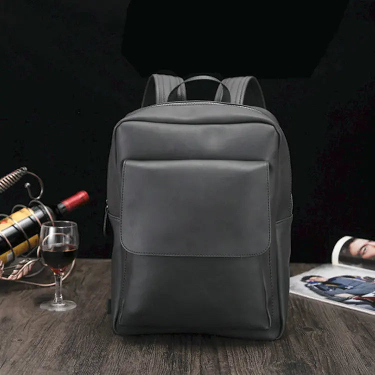 Custom Oem Wholesale LYMECH BP-R007 Branded Normcore/Minimalist Laptop School Vegan Luxury PU Leather Travel Backpack Unisex