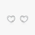 Ailmay New Simple 925 Sterling Silver Heart Fashion Romantic Stud Earrings for Women Girls Anti-allergy Fine Jewelry Gifts