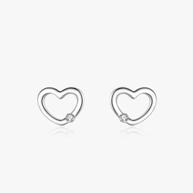 Ailmay New Simple 925 Sterling Silver Heart Fashion Romantic Stud Earrings for Women Girls Anti-allergy Fine Jewelry Gifts