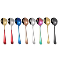 Reusable Eco Friendly Titan Plate Kitchen Table Scoop Spoon Silver Stainless Steel Spoon