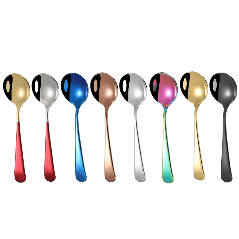 Reusable Eco Friendly Titan Plate Kitchen Table Scoop Spoon Silver Stainless Steel Spoon