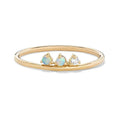 High Quality 18k Gold Plated  Vermeil 0.1 Microns Finger Trio  Cz Opal Design for Women Price Rings