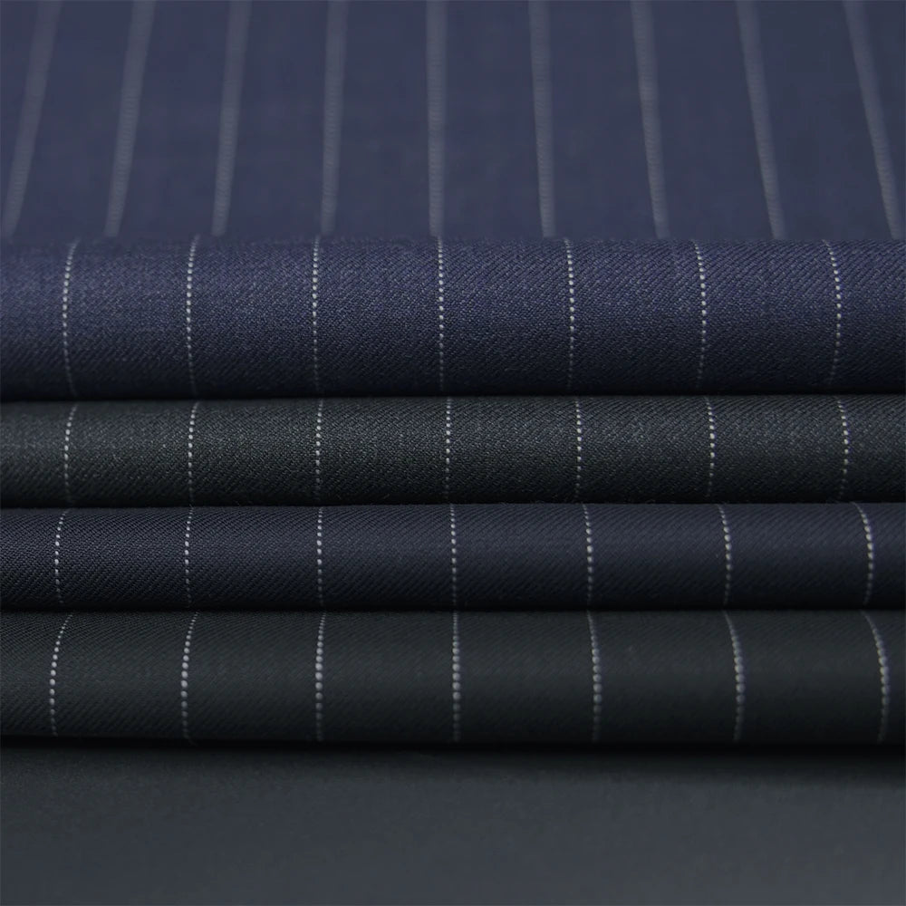 Direct Sell STOCK Worsted Merino Wool Fabric Luxury Italian Suit Fabric Wool/Polyester Fabric for Men Suit