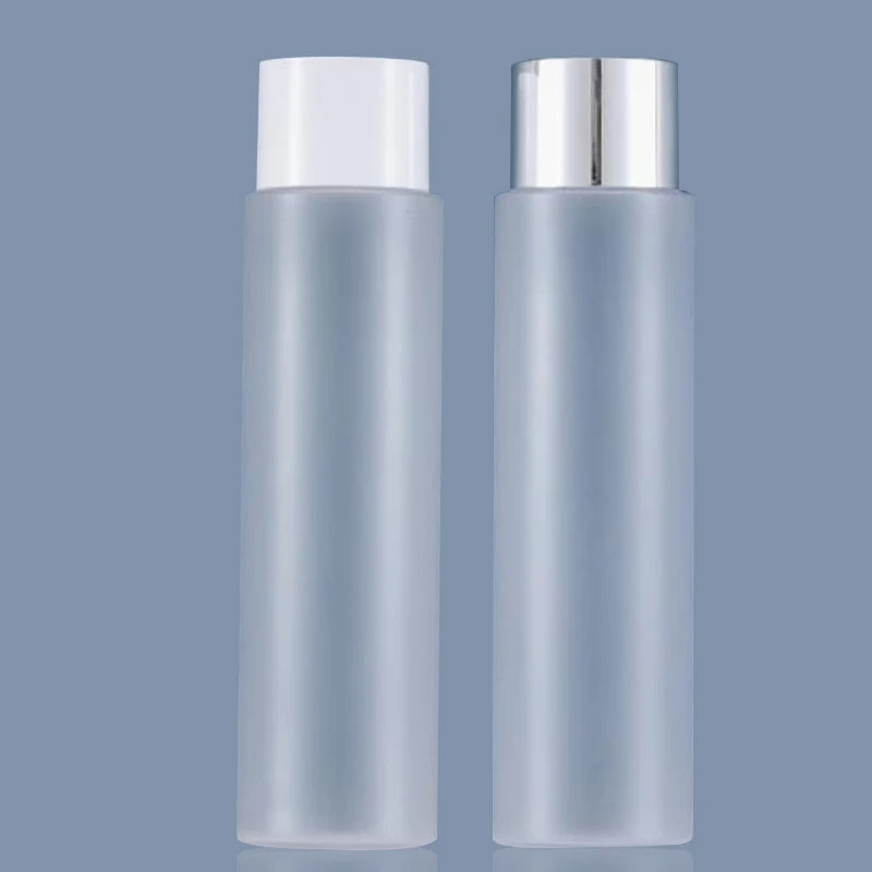 PET 100ml 120ml 150ml Scrub Toner Bottle Empty Plastic Toner Bottle with Silver Screw Cap
