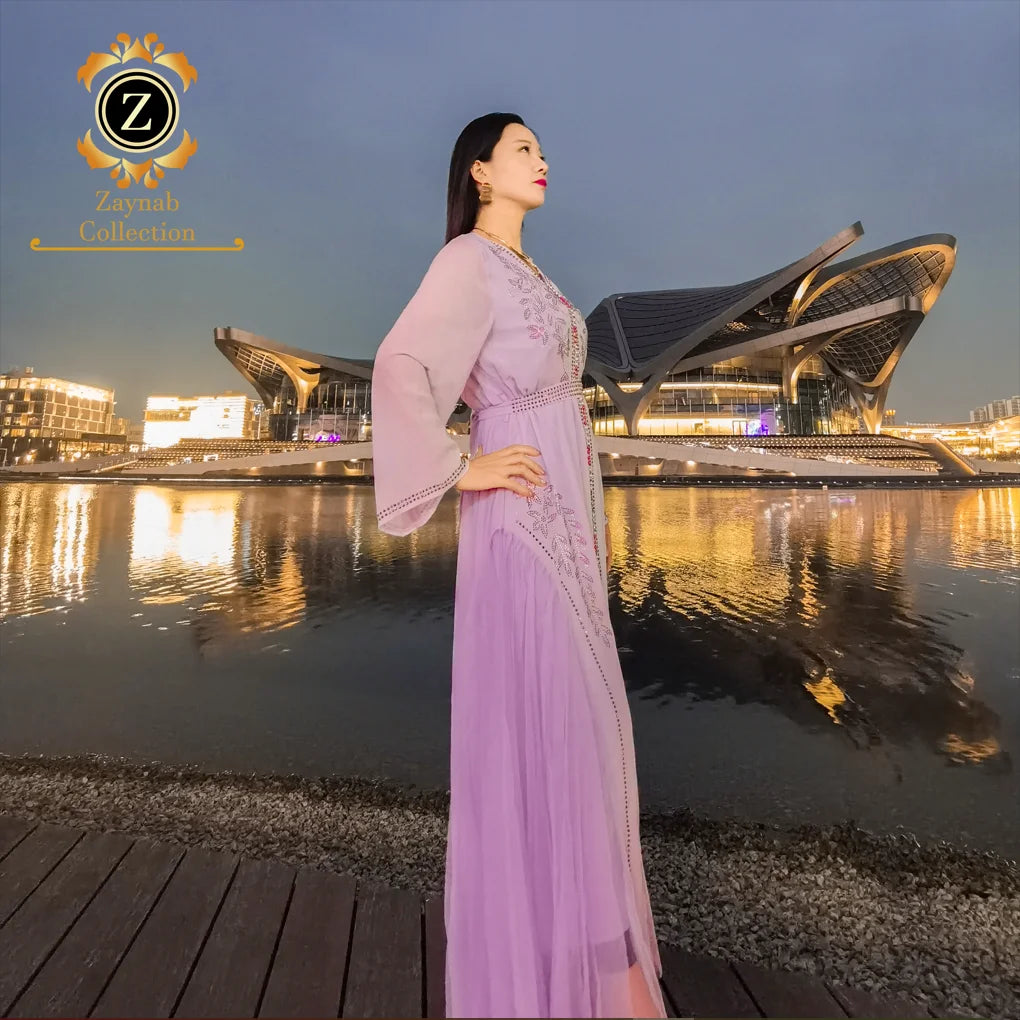 Zaynab Abaya Women Muslim Dresses Oman Frauen Muslimisches Kleid Ankara Dress African Abaya Women Muslim Dress Abaya