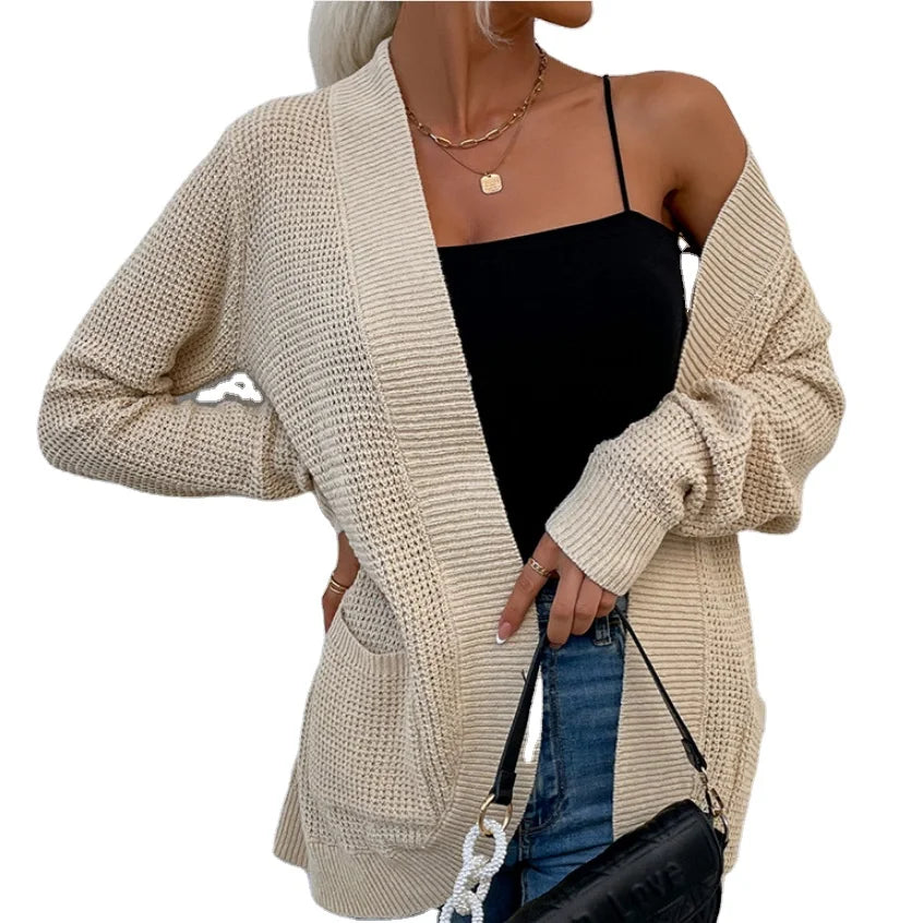 Women Casual Knitted Cardigan Vintage Loose Long Sweater Coat Solid Oversized Fashion Clothes Autumn Winter Long Sleeve Knitted