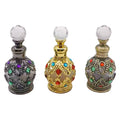 15ml Unique Arabic Dubai Metal Alloy Perfume Bottle Essential Oil Bottles with Glass Stick Dropper