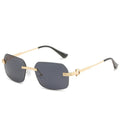 2025 New Metal Frameless Brand Sunglasses Fashionable Hexagon Cut Women's Sunglasses High-End Outdoor Sunglasses