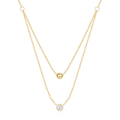 2024 Fashion Jewelry 925 Sterling Silver 2 Layer Round Zircon Little Golden Ball Gold Plated Clavicle Necklace Jewelry for Women