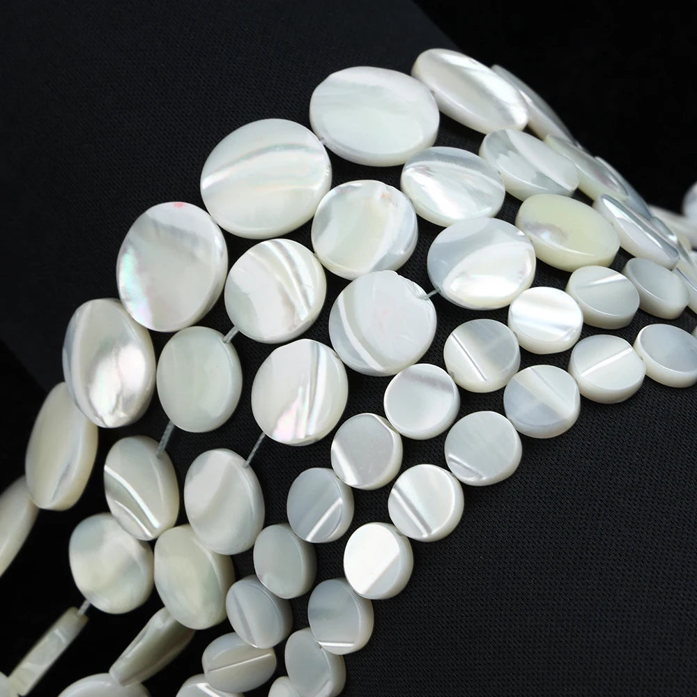 JSES Factory Direct Sales 6-15mmHorseshoe Shell Wafer Round Beads for Jewelry Making
