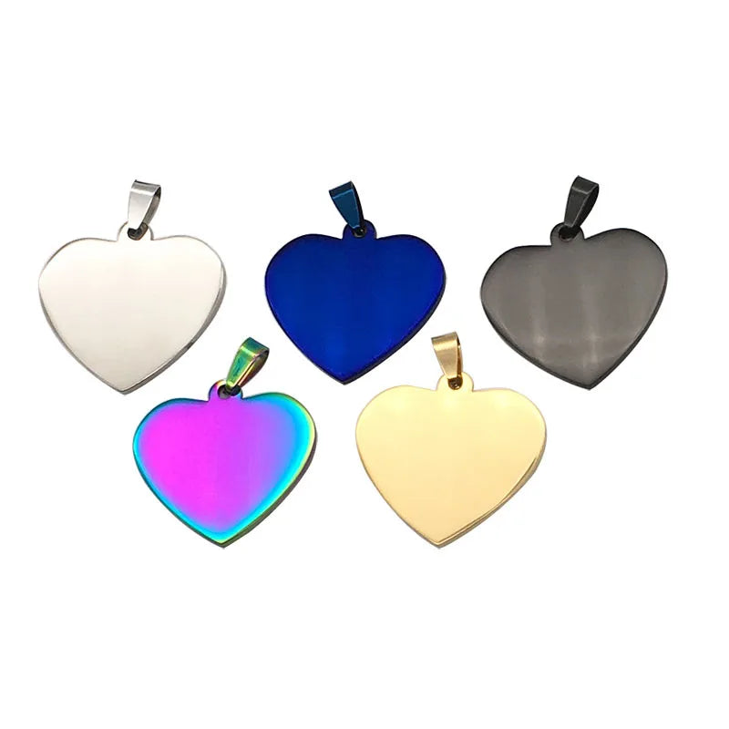 Wholesale Heart Shaped Stainless Steel Dog Tags Laser logo Acceptable