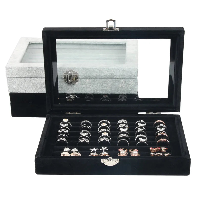 Wholesale Jewelry Plate Display Tray Flannelette Earrings Ring Box Gift Box Storage Props for Earrings Rings and Trays