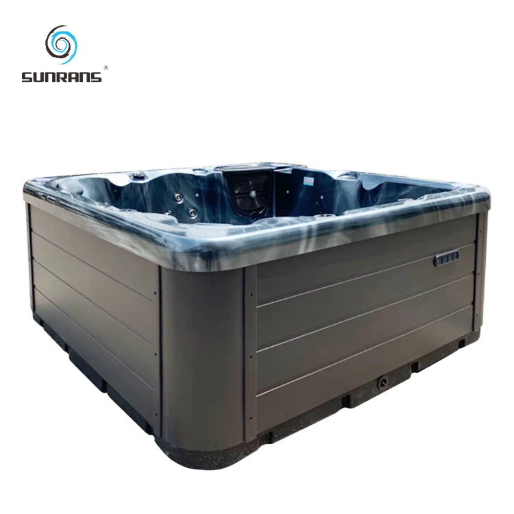 Sunrans Deluxe Hot Tub 5-Person Balboa Outdoor Spa Modern Design Freestanding Installation Massage Function Drainer Hot Sale