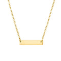 Chihang New Designs Wholesale DIY Stainless Steel Jewelry Customized 16*3mm Engraved Pendant Bar Necklace Gold Plated Necklaces