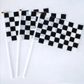 Auto Racing Checkered Flags in White and Black Checker Pattern Product Category Flags