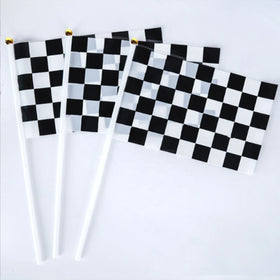 Auto Racing Checkered Flags in White and Black Checker Pattern Product Category Flags