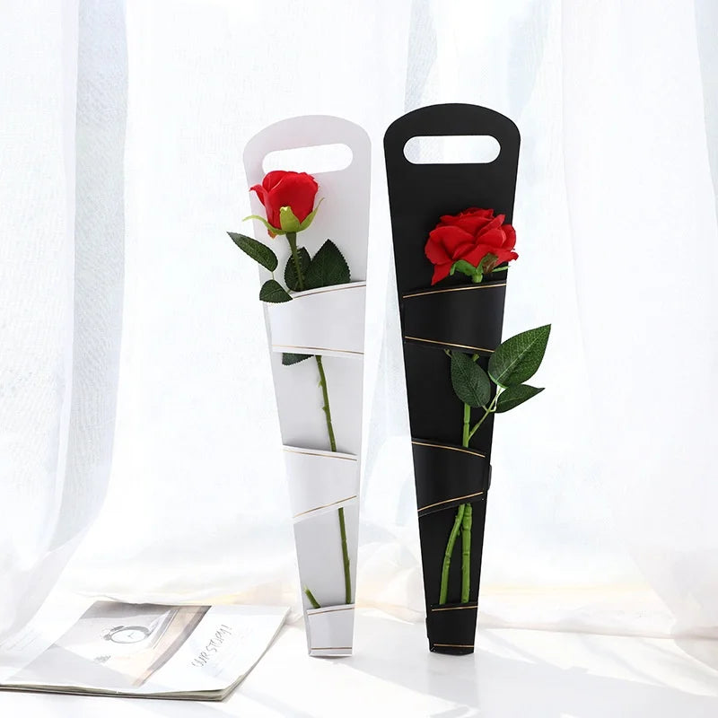 Portable Single Rose Packaging Carnation Flower Box Bouquet Gift Box Chinese Valentine's Day Flower Packaging Box
