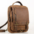 CHANGRONG Custom Crazy Horse Genuine Leather Sling Bag Backpack for Men Vintage Fashion Style