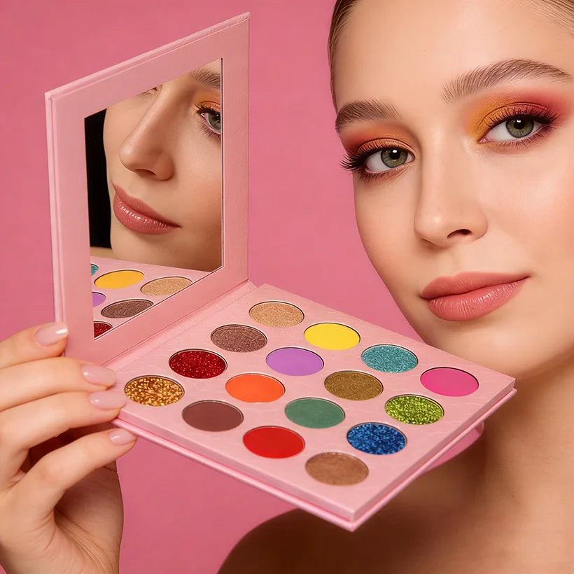 High Pigment Cosmetics Makeup Your Logo Organic Eye Makeup Eyeshadow Pallet Private Label 16 Colors Eyeshadow