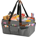 OEM Customized Gray Desktop Crochet Hooks Storage Bag Waterproof Rectangular Sewing Accessories Yarn Organizer for Living Room