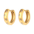 European and American Fashion Popula Light Luxury Earrings Jewelry Stainless Steel Plated 18K Small Sun Zircon Hoop Earring