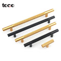 Toco Modern Aluminum Alloy Furniture Handles Knobs T-Bar Design Gold Brush Nickel Finish for Wardrobe Hotel Bedroom Cabinets