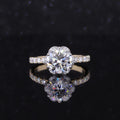 10K White Gold Yellow Gold Round Brilliant Cut Lab Grown Diamond Pave Ring