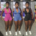 Hot Summer Wash Cotton Women Rompers Knit Slim Bodycon Jumpsuits Y2K Lady Vintage One Piece Women Bodysuits