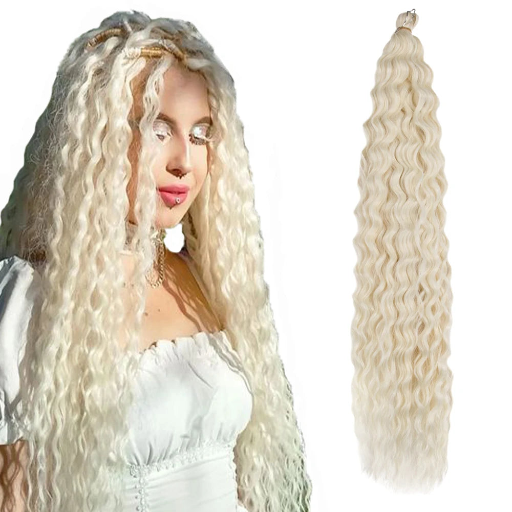Loose Wave Crochet Hair Extension Ocean Water Wave Crochet Braiding Hair 22 Inch Deep Twist Braiding Hair
