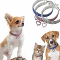 Small Girls Cats Birthday Party Adjustable Neck Strap Bling Full Diamond Crystal Collar Cute Rhinestone Dog Collar