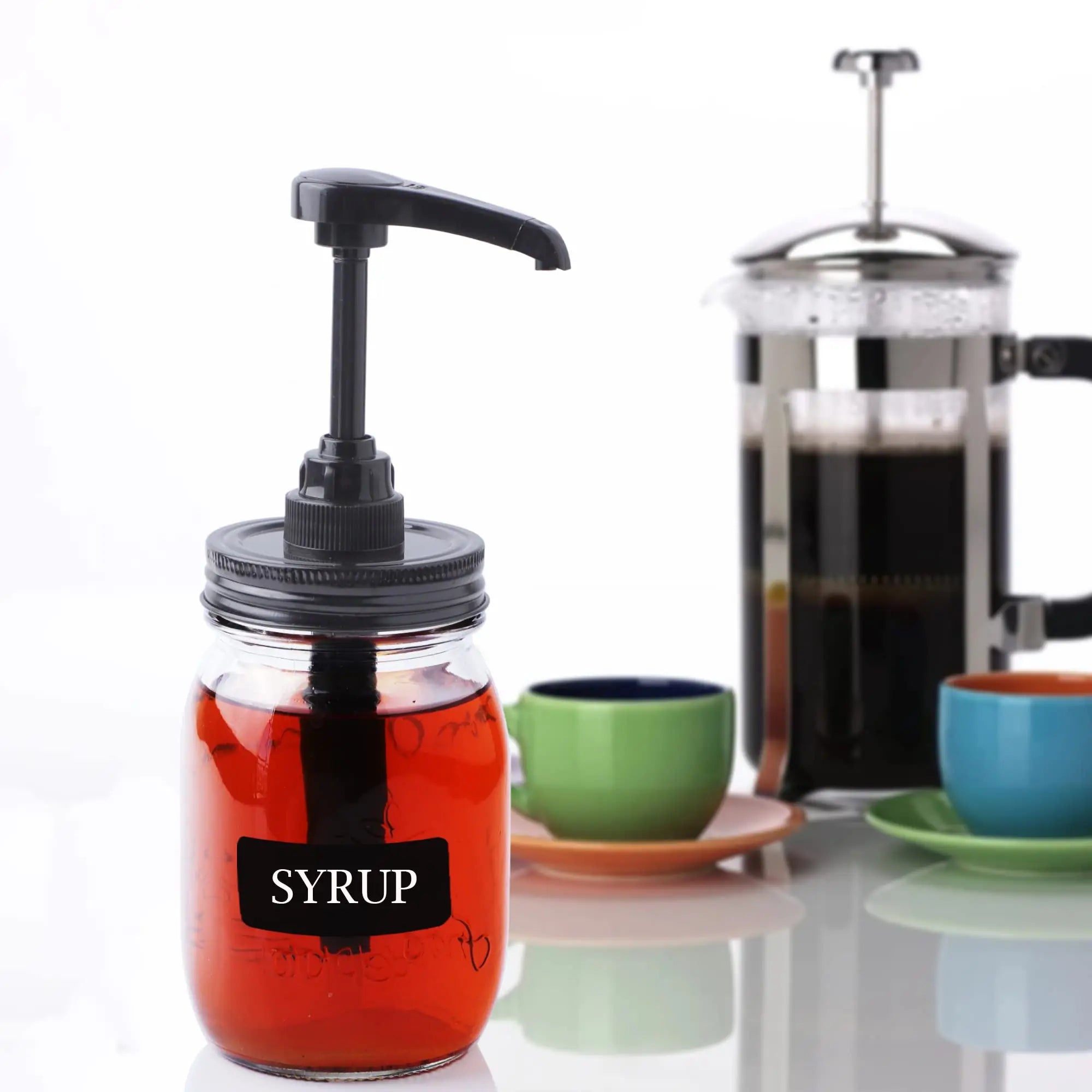 Kitchen Food Grade Plastic Dispenser Pump Jars Airtight Rust-Proof Leak-Proof for Honey Syrups Salad Dressings Dosing Pump