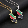 Hot Selling Non Tarnish 18K Gold Silver Plated France Martinique Map Pendant Necklace for Women Men