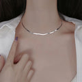 Fashion Simple Design Luxury Jewelry Wedding Gift Ladies Chain Choker Necklace Pure Real 100% S925 Silver Necklace for Women