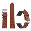 JUELONG Racing Genuine Leather Watch Strap Blue Brown Porous 18mm 20mm 22mm Crazy Horse Oil Wax Watch Band