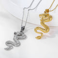 Olivia Vintage Chinese Dragon Pendant 18k Gold Plated Punk Zodiac Animal Pendant Men Stainless Steel Dragon Necklace