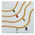 Carline Fashion 18K Gold Plated Zircon Necklace Custom Trendy Stainless Steel Chains with Claw Setting Inlay Hot Sale for Women