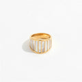 JLR0119 High End 18K PVD Gold Plated Shell Statement Band Rings Stainless Steel Women Rings Tarnish Free Jewelry