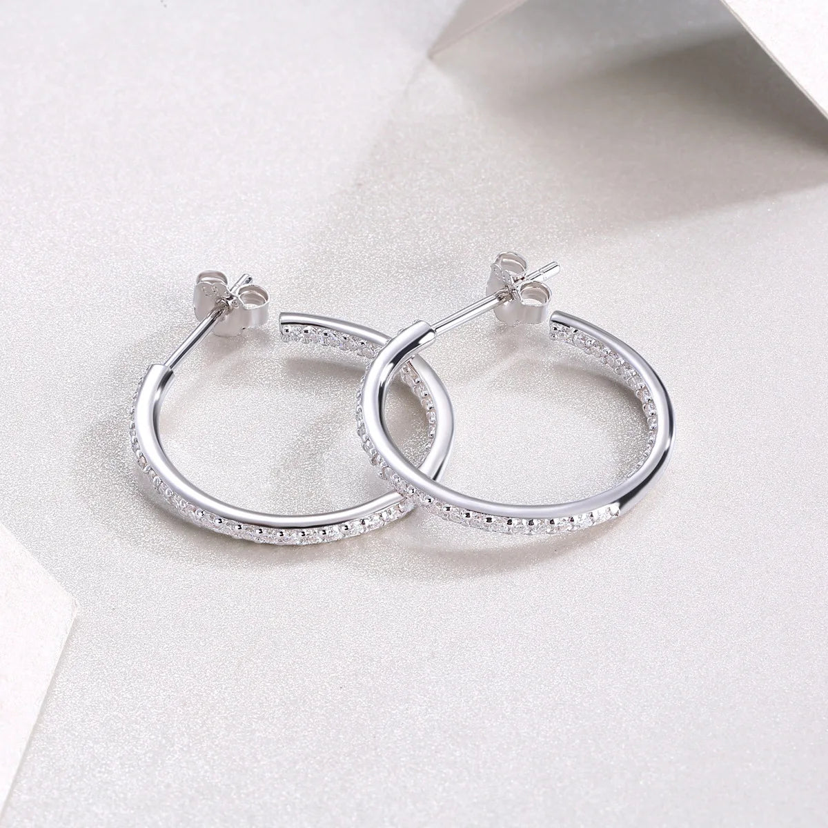 Silver S925 Ribbon Loop Earrings Full Moisserite Long Earrings Pass Diamond Test Luxury Gra Jewelry Custom Wholesale