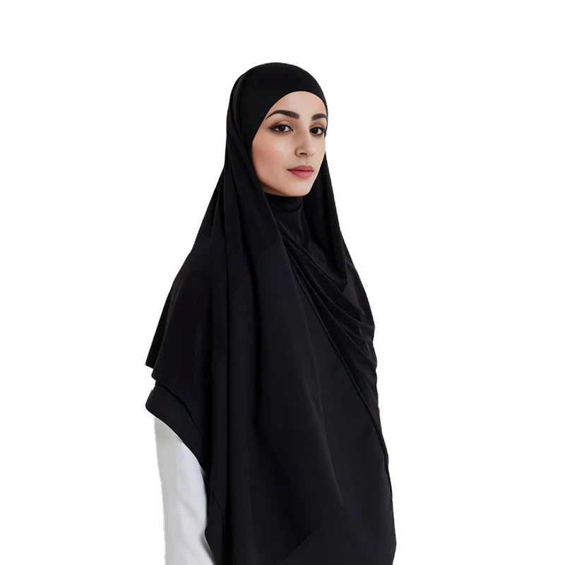 Custom 2024 New Fabric Breathable Jersey Scarf Stretchy Cotton Jersey Hijab Plain Wraps Shawls for Muslim Women