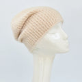 Custom Fashion Winter Long Rabbit Hair Angora  Knitted Beanie Hat Double Lining Wholesale Women Wool Knitted Beanie Caps