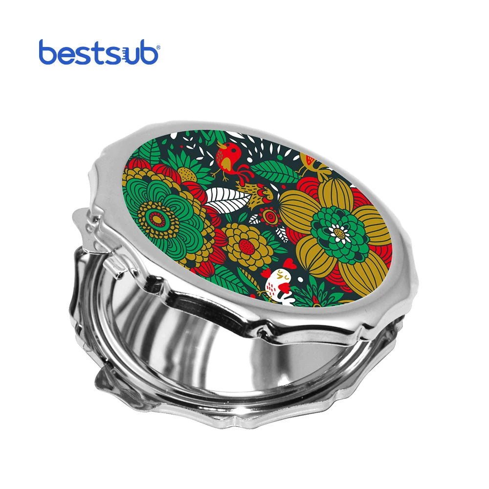 BestSub Wholesale Custom Sublimation Blanks Round Shaped Compact Mirror
