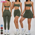Janya Women's Active Set Color Block Breathable 4-Way Stretch Sports Bra 2 Piece Suit Gym Fitness Yoga Clothing Sets Custom Logo MegaBDM