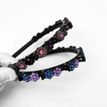 Colorful Crystal Flowers Hair Hoop With Small Hair Bangs Clips Luxury Hair Band Womens Rhinestone Resin Headbands