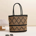 Wholesale Large Capacity Diamond Pattern Paper Eco-Friendly & Lightweight Straw Tote Bag
