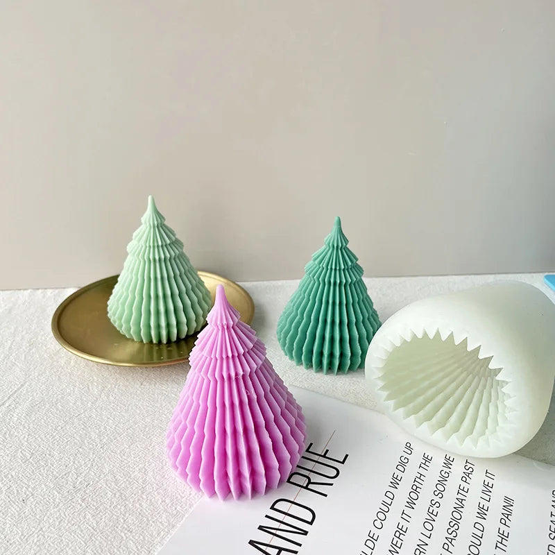 3D Christmas Candle Mold Candle Candle Silicone Mold Christmas Tree Santa Claus for Christmas Wedding Home Dinner DIY Making