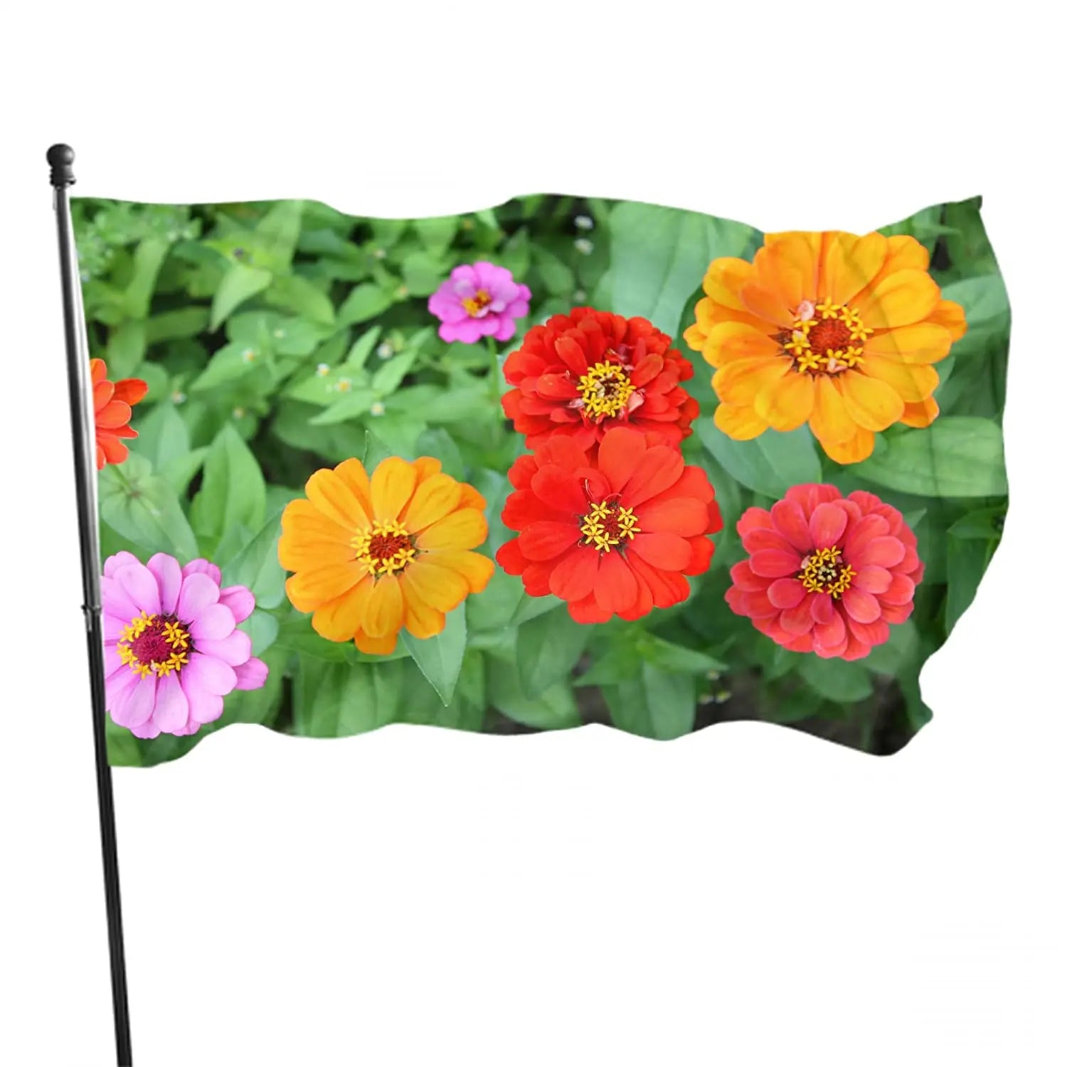 3x5ft Double Side Polyester Custom Fade Resistant Colorful Flower Floral Flag for Yard Garden Decoration