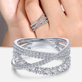 CAOSHI Manufacture Twist Rope Design Party Jewelry Wholesale Charm 925 Silver Plated Cubic Zirconia Rings for Women